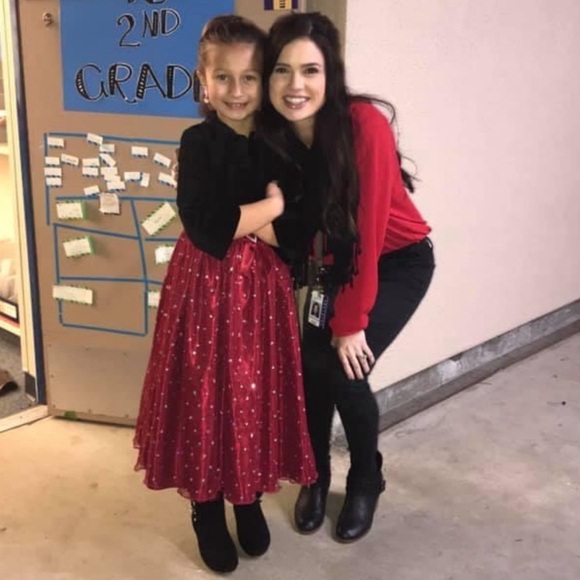 LOVE BY SPECIAL OCCASIONS • Red Diamond Crystal Dress Christmas Pictures School - Picture 4 of 4